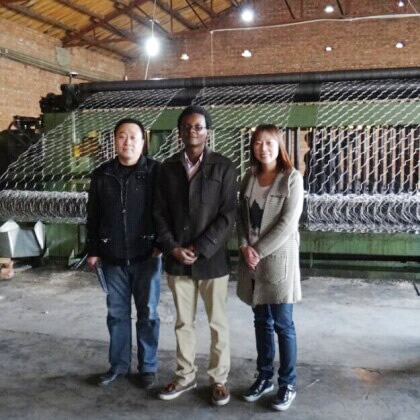 Zambia customer visit us for chicken cage and fence